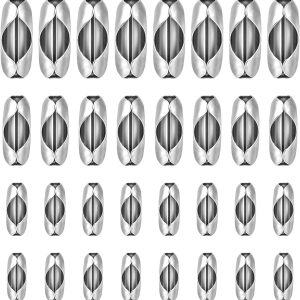 100Pcs Ball Chain Connector Silver Beaded Chain Fits for 1.5/2.0/2.4/3.2mm Beaded Ball Chain Jewelry Making Accessories Clips for DIY Crafts